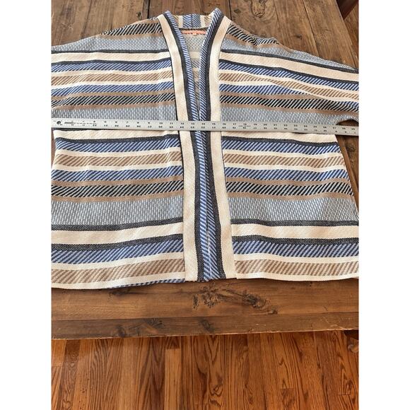 Vilagallo Open Front Cardigan Sweater Size Large (44) Stripped Knit Coverup - Picture 11 of 16